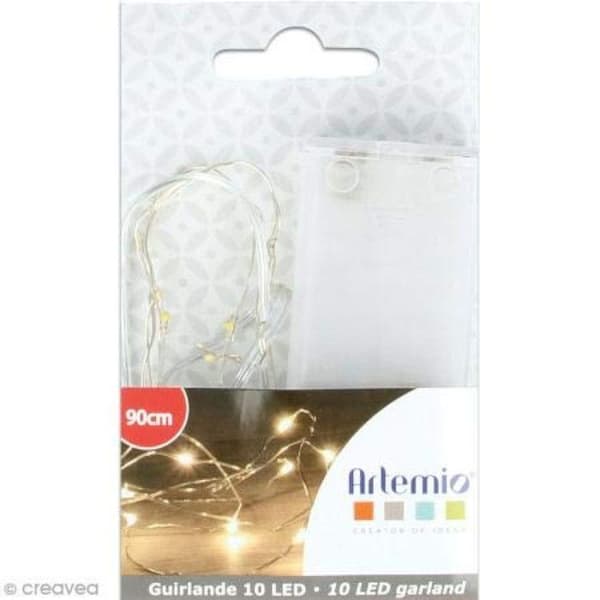Koppar LED-ljusgirlang 90cm - Artémio - Modern - Inomhus - Batteri - Switch