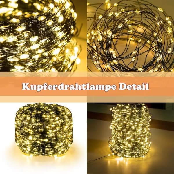 Ljusgirlang - LARS360 - 150M - 1500 LED - Fjärrkontroll - 8 Lägen - Vattentålig IP44