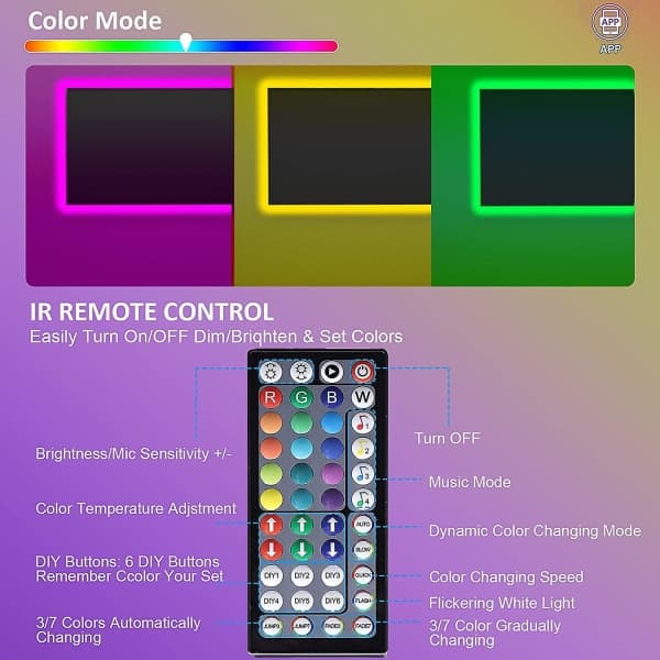 20m LED-lampor med Bluetooth RGB-funktion – LED-ljusslingor och tejpljus