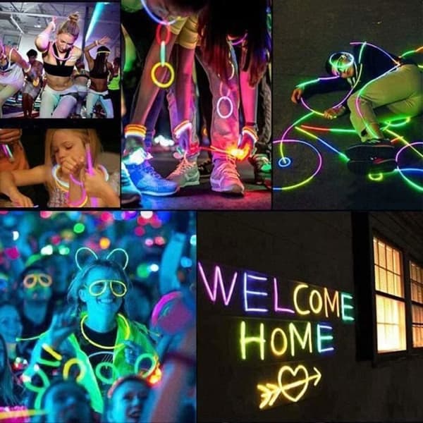 200st glow sticks, neon glow sticks armband för festdekoration, karneval, jul, födelsedag, mörk fest