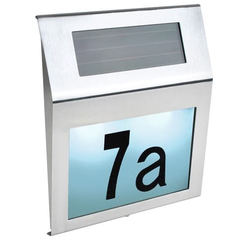 Husnummer med Solceller Led Belysning