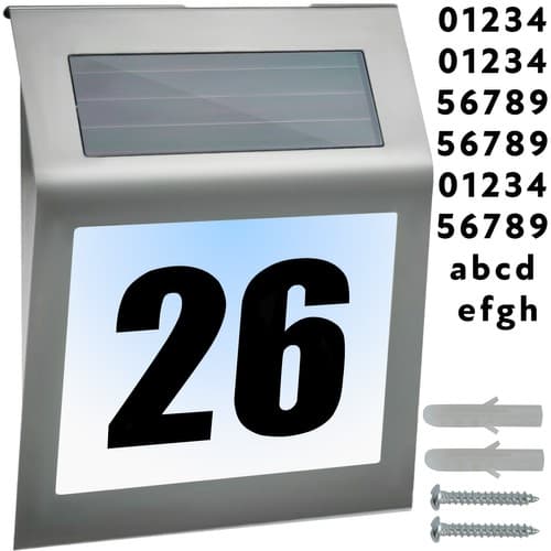 Husnummer med Solar Led Belysning