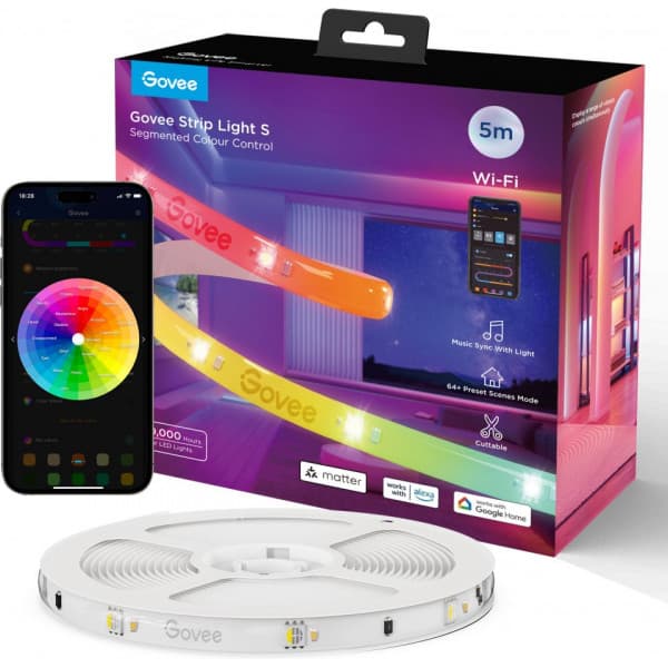 Govee RGBIC LED Lightstrip -LED-valonauha, 5 m