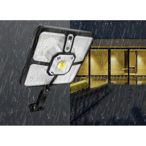 Tehokas aurinkokennokäyttöinen kohdevalo liiketunnistimella ja kaukosäätimellä
