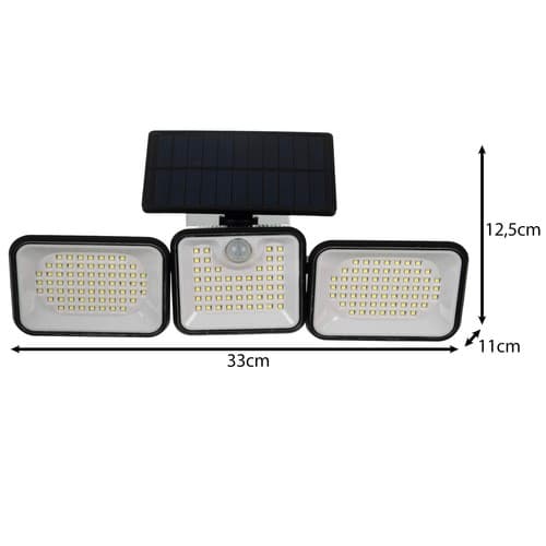 Solcellelampe med bevegelsesdetektor | Solcelledrevet Spotlight Hagelampe