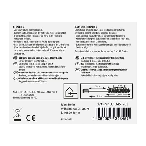 Inomhus ljus girlang Idena - 31345