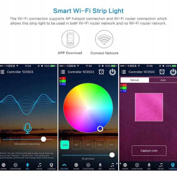 LED STRIP 10M RGB 5050 BLUETOOTH WIFI APP