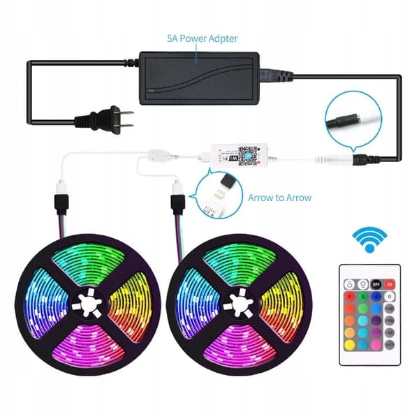 LED STRIP 10M RGB 5050 BLUETOOTH WIFI APP
