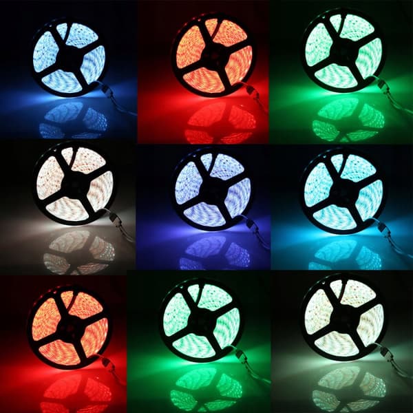 LED STRIP 5050 VANDTÆT FARVE 5M RGB + FJERNBETJENING