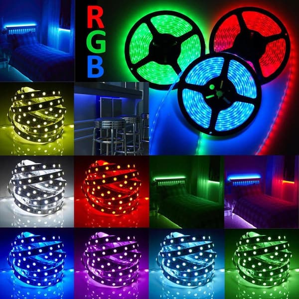 LED STRIP 5050 VANDTÆT FARVE 5M RGB + FJERNBETJENING