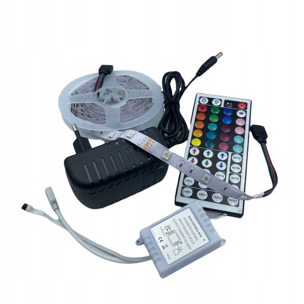 LED STRIP 5050 VANDTÆT FARVE 5M RGB + FJERNBETJENING