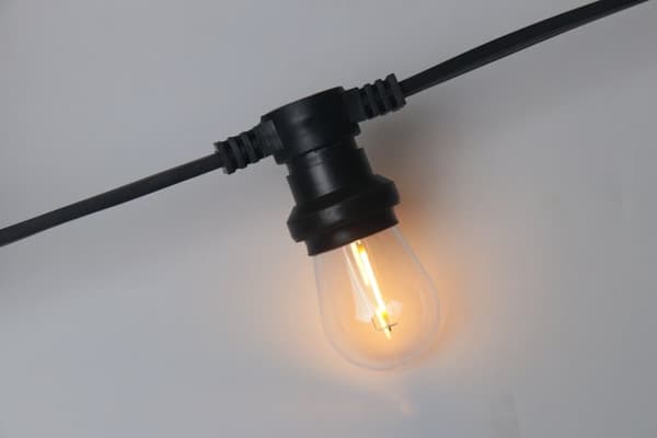 LY Sweden Premium String Light Utendørs Flat Kabel - 10m til 100m med utskiftbare E27-lys