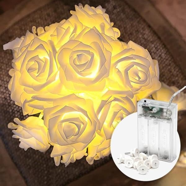 Ljusgirland - COBUS - Tygerosor - 20 LED varm vit - 4m - Inomhus