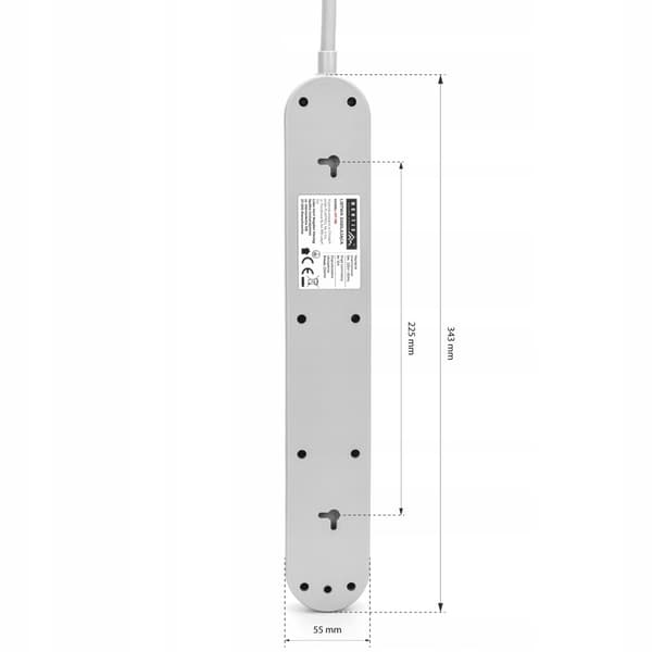 POWER STRIP SURGE SUOJAUS 5 ULOSULOSSA 1,5 m HARMAA