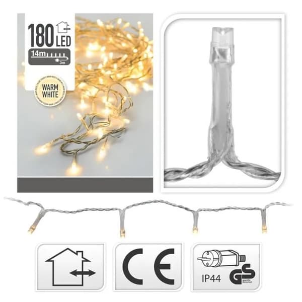 LED-ljusslinga - Professionell - 17 m - Vit - 20 lampor - Utomhus