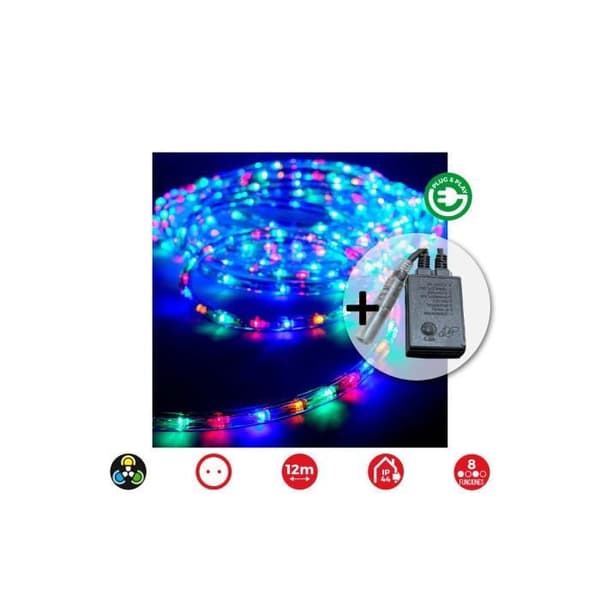 Kit Flexiled - GENERISK - 12m - Flerfärgad - 36 LED-lampor - 8 Funktioner - IP44