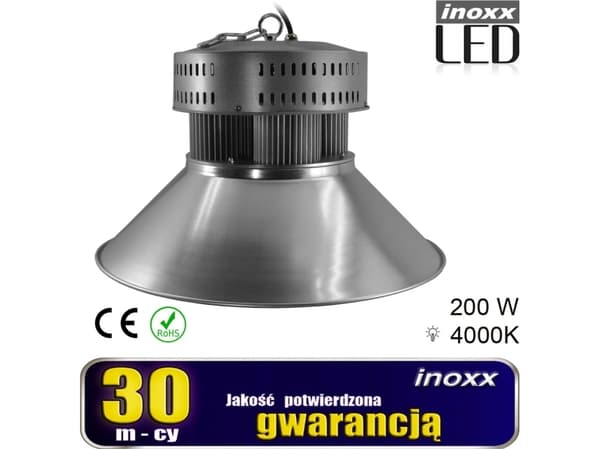 Nvox Lampa przemysłowa led 200w high bay cob 4000k neutralna 18 000lm