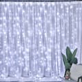 Miniatyrbillede 4 af 10: LED Gardin USB Lysstreng med Fjernbetjening 300 LED 3m Cold White