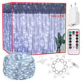 Miniatyrbillede 2 af 10: LED Gardin USB Lysstreng med Fjernbetjening 300 LED 3m Cold White