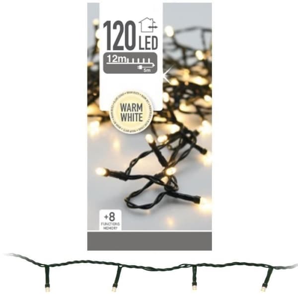 El-koppar - Ej specificerat - 120 LED - 12 meter - Varmvit - Inomhus/Utomhus
