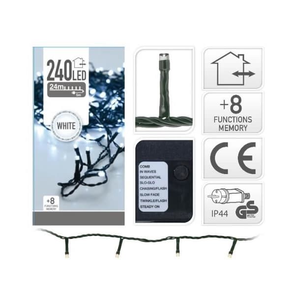 Ljusgirlang - Ej specificerad - 240 LED - Kallvit - Elektrisk - 29 meter
