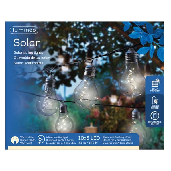 Solar elektrisk LED guinguette ljus girland 5 m - Jardideco
