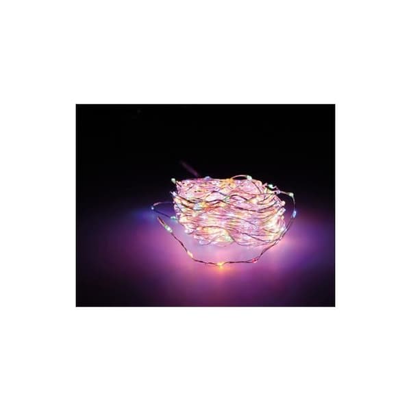 Extra tät flerfärgad blinkande Micro Led Garland 14m 567l - GENERIC - Silverkabel