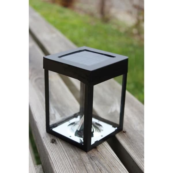 Mini solar bordsskiva värmeljushållare - Glasväggar - Svart