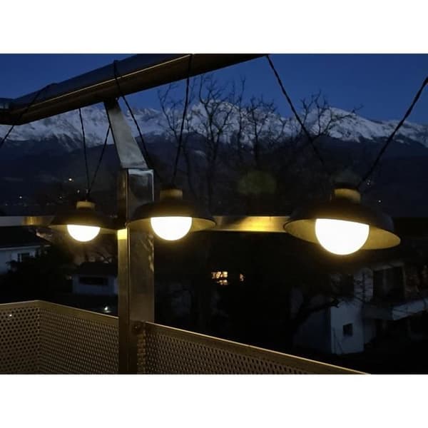 Solgarland - Luna - 5 m - Svart - 10 glödlampor - 50 lumen - USB uppladdningsbar