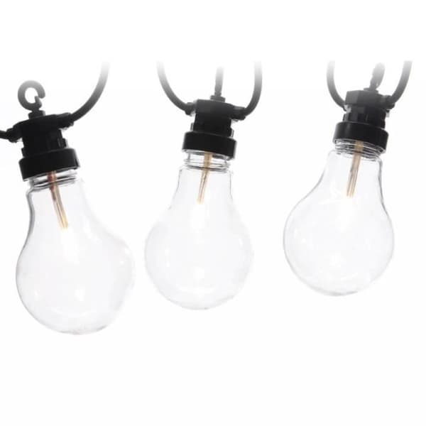 Utomhus LED-ljusgirlang med transparenta glödlampor L.9,5m VALO - Stor