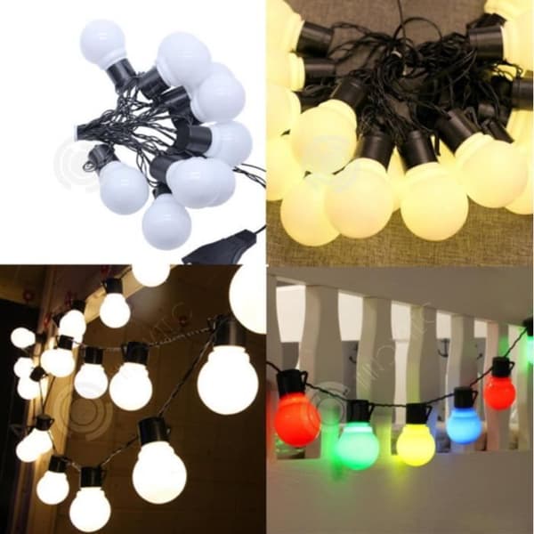 INN Led ljus girlang, G50 girlang, utomhus girlander, boll girlander, bröllopsfest - Modell: WHITE 2,5m