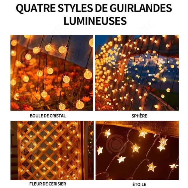 INN Outdoor Solar Garland 12m 100 LEDs Vattentät med Belysning Solar Garland för Balkong Trädgård Jul Fjärrstyrt ljus