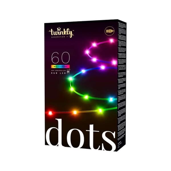 Twinkly Dots Flexible Light Garland 60 RGB lysdioder 3 meter. Svart tråd.