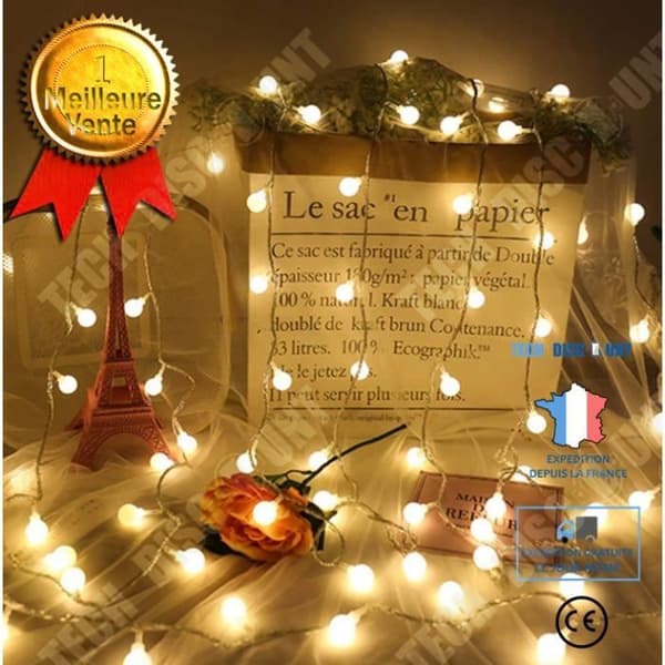 TD® batteridrivna LED Fairy Lights - 80 lampor - Varmvita - 10m