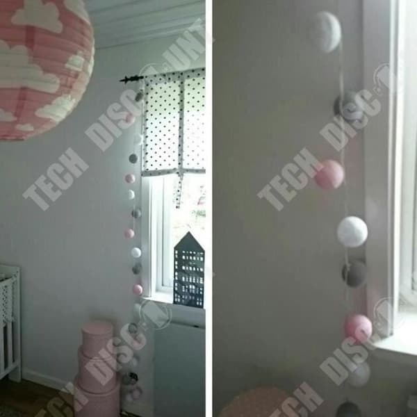 LED bomull boll ljusslinga solenergi batteri dekoration för festlokal lanterna makaron färger