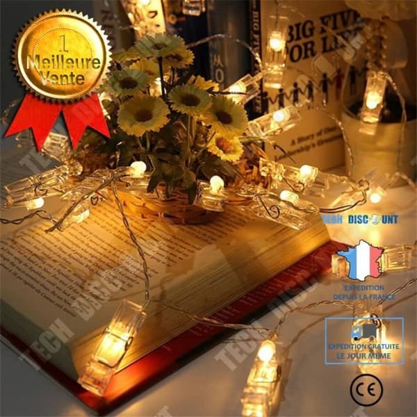 TD® 20 LED-fotoklämmor Fairy Lights, LED-fotoklämmor Ljuskedjor Dekoration för foton, fest, bröllop (varmvitt)