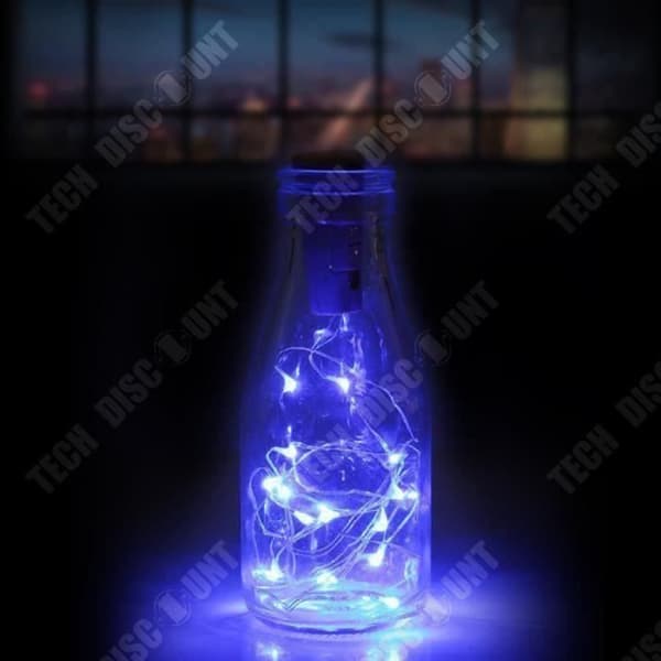 TD® LED String Lights Batteridriven flasklock Vattentät belysning med 15 lysdioder x1,4M för gör-det-själv-bröllopsfest, blå LITT1511