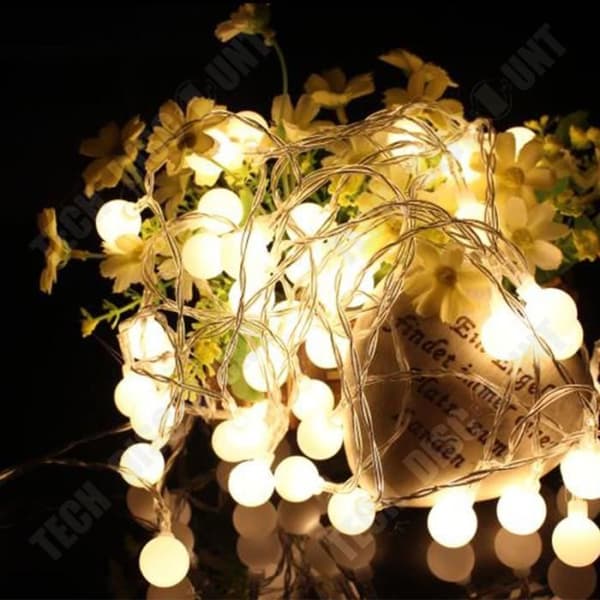 TD® LED Fairy Lights - 100 bollar - Vattentät - Med plugg - Varmvit - 10 m