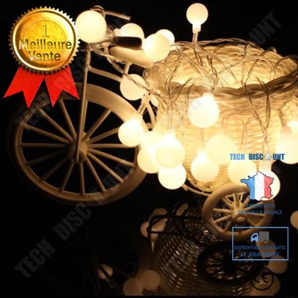 TD® LED Fairy Lights - 100 bollar - Vattentät - Med plugg - Varmvit - 10 m