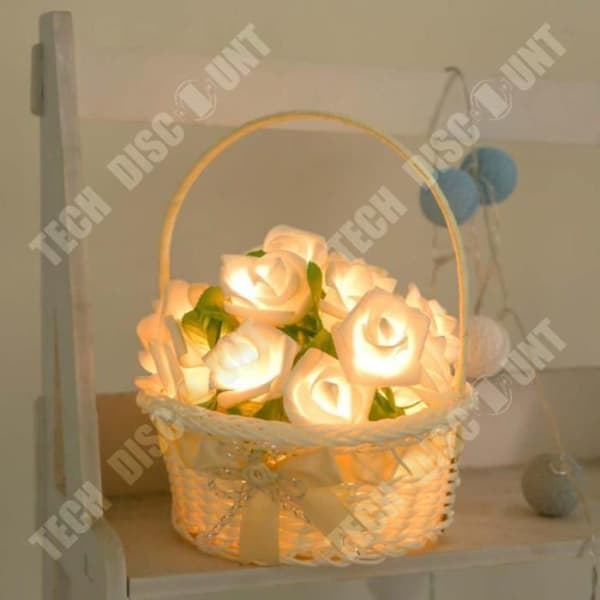TD® 20 White Flower Warm White LED Fairy Lights för inomhusdekoration - Rose Flower Form White Light