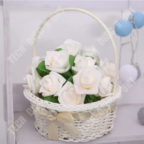 TD® 20 White Flower Warm White LED Fairy Lights för inomhusdekoration - Rose Flower Form White Light