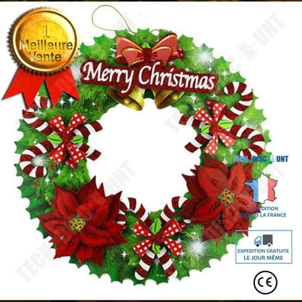 TD® Jul LED Blinkande String Lights Deco Pendel Krans Blommor Varmt Ljus God Jul