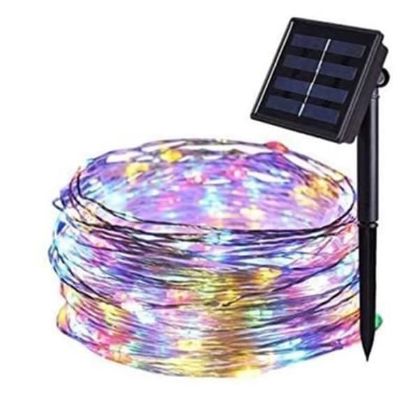 TD® Solar koppartråd LED Strängljus 8 funktioner 20 meter 200 ljus-färg