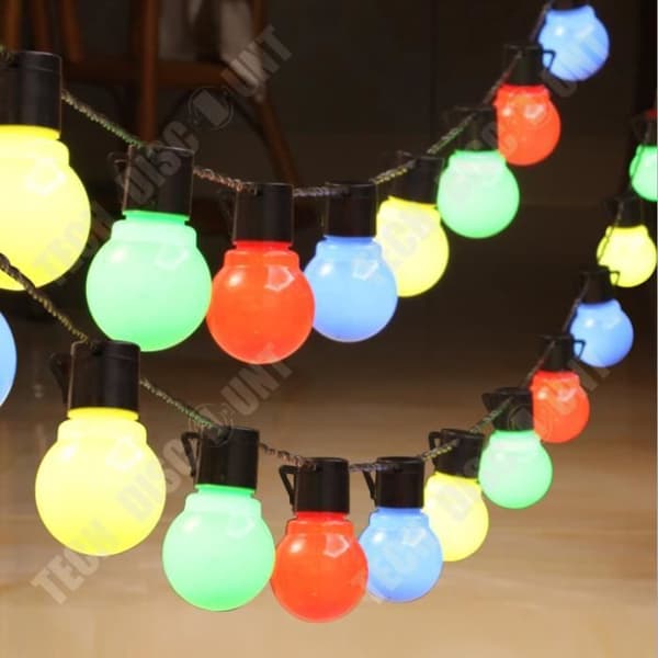TD® Led-ljusgirlang, G50-girlang, utomhusgirlang, bollgirlang, manfest - Modell: färgglad 5m
