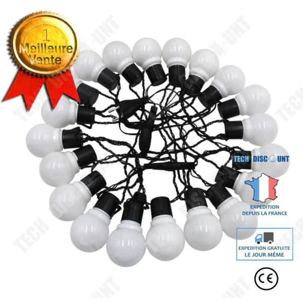 TD® Led-ljusgirlang, G50-girlang, utomhusgirlang, bollgirlang, manfest - Modell: färgglad 5m