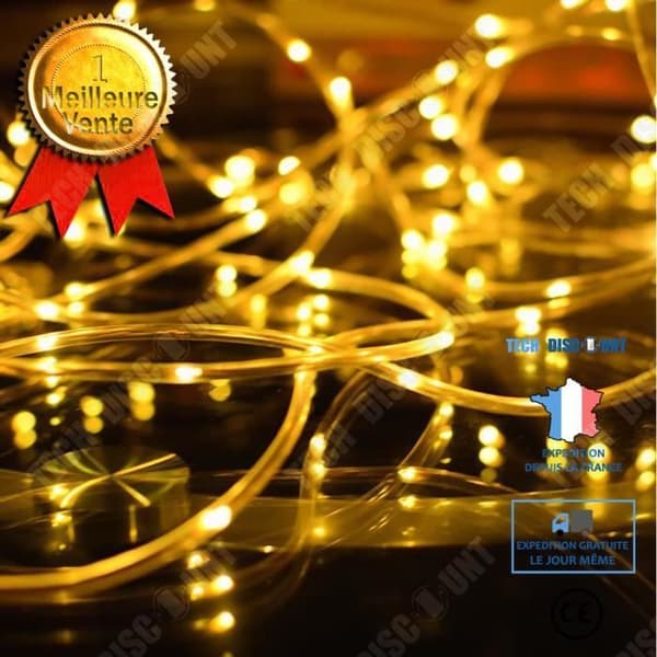 TD® 10 meter 100 lampor utomhusdekoration transparent rörform solcell liten jordplugg koppartrådslampa