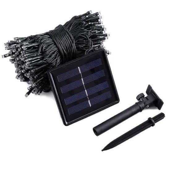 Ljusgirlang - Solenergi - 20M - 200 LED - Flerfärgad - 8 ljuslägen