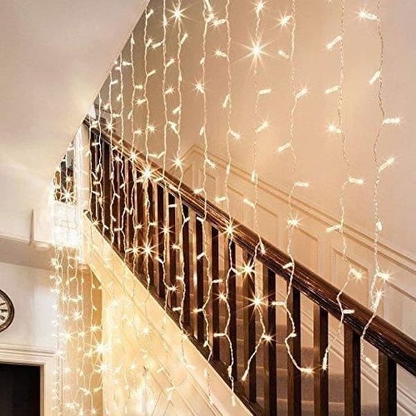 Gardinljus Garland 300 LEDs 3M x 3M Fairy Light LED 8 Modes Deco för bröllopsfest Jul Varm vit