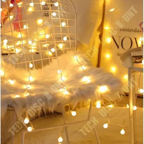 TD® LED string lights 5-10-20-30-40-50M solar string lights koppartrådsgirland - Modell: White 20M 200LED