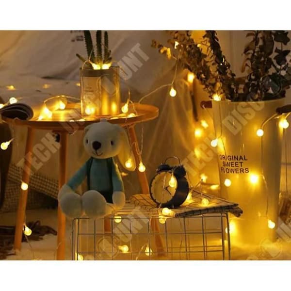 TD® LED string lights 5-10-20-30-40-50M solar string lights koppartrådsgirland - Modell: White 20M 200LED